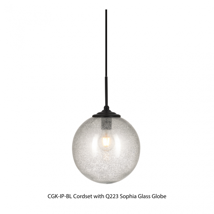 CGK IP BL Cordset with Q223 Sophia Glass Globe Web Rez