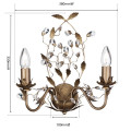 Jasmine wall light R2492 2B BB dimensions