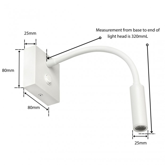 Kiyo wall light measurements diagram white