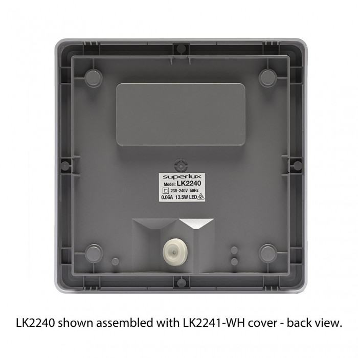 LK2240 shown assembled with LK2241 WH cover back view with text