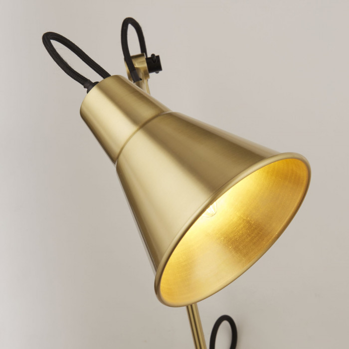 LSW Flux Wall Light in Brass Close Up Light On Hi Rez