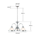 Logan 3 Light Pendant measurement graphic 1