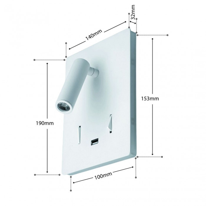 Measurements Aura Light in White WL7031 WH Web Rez