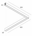 Mini LED strip corner dimentions diagram