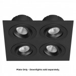 Quad Plate for Multiform LED Downlights in Black Web Rez