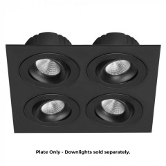 Quad Plate for Multiform LED Downlights in Black Web Rez