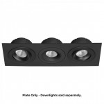 Triple Plate for Multiform LED Downlights in Black Web Rez