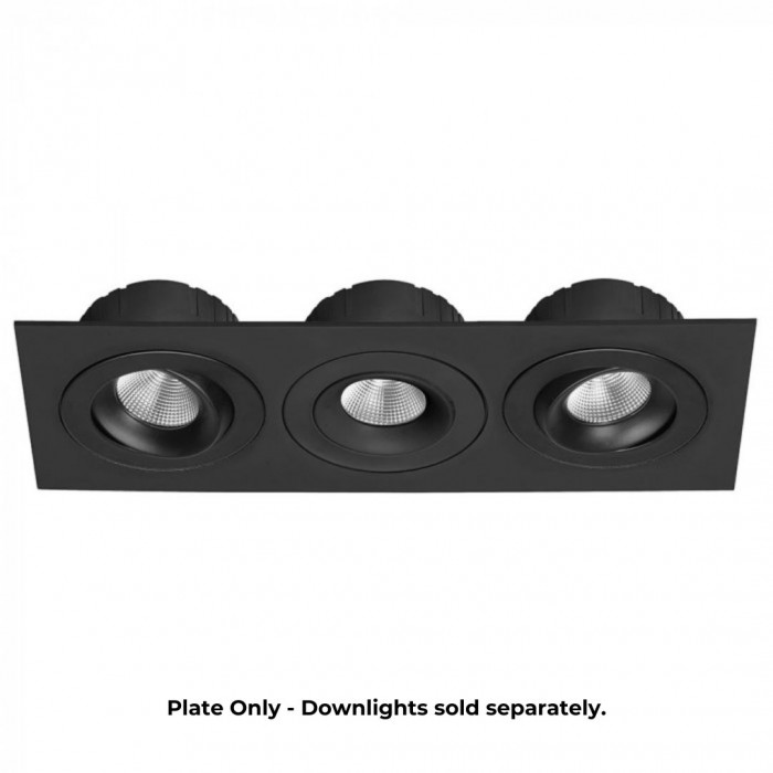 Triple Plate for Multiform LED Downlights in Black Web Rez