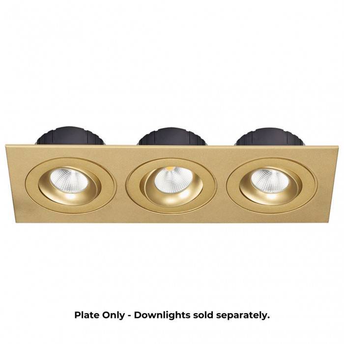 Triple Plate for Multiform LED Downlights in Gold Web Rez