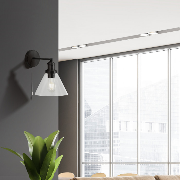 WL1277 BL CLifford Wall Light in Black insitu photo Hi Rez