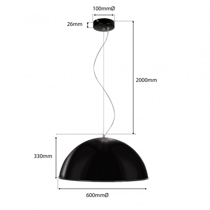 dimension diagram for MS600 Large metro modern