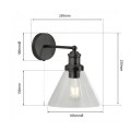 dimension diagram for clifford wall lights Black