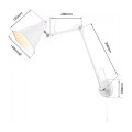 dimension diagram for the Flux wall light white