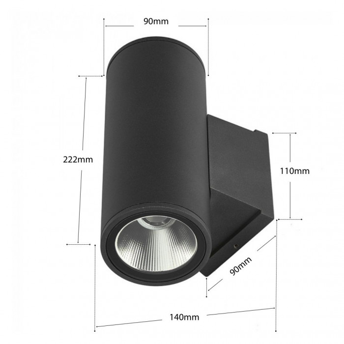 harlow led wall light measurements graphic